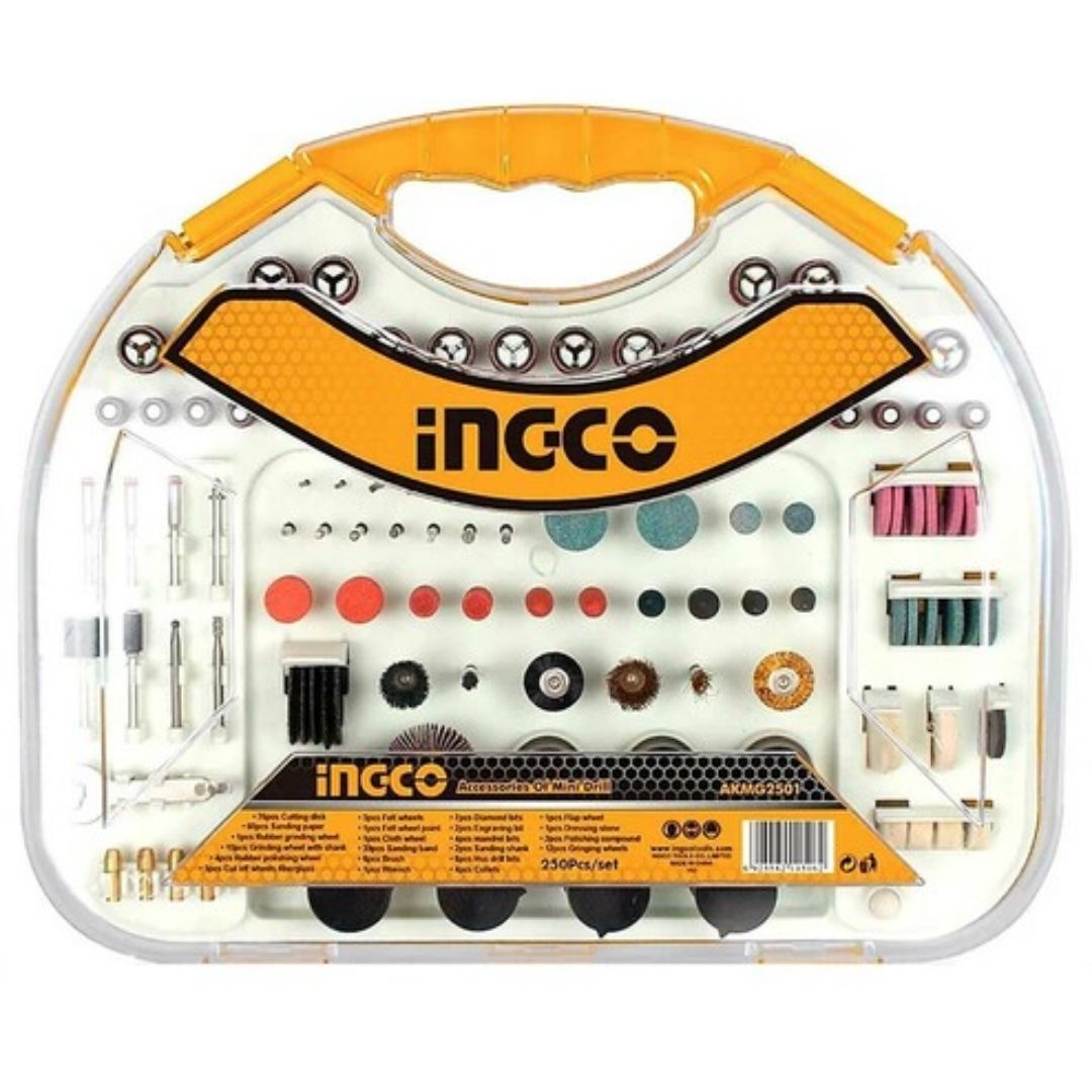 682706 AKMG2501 KIT MULTIUSO INGCO PARA HERRAMIENTA ROTATIVA CORTAR TALLAR LIJAR Y PERFORAR