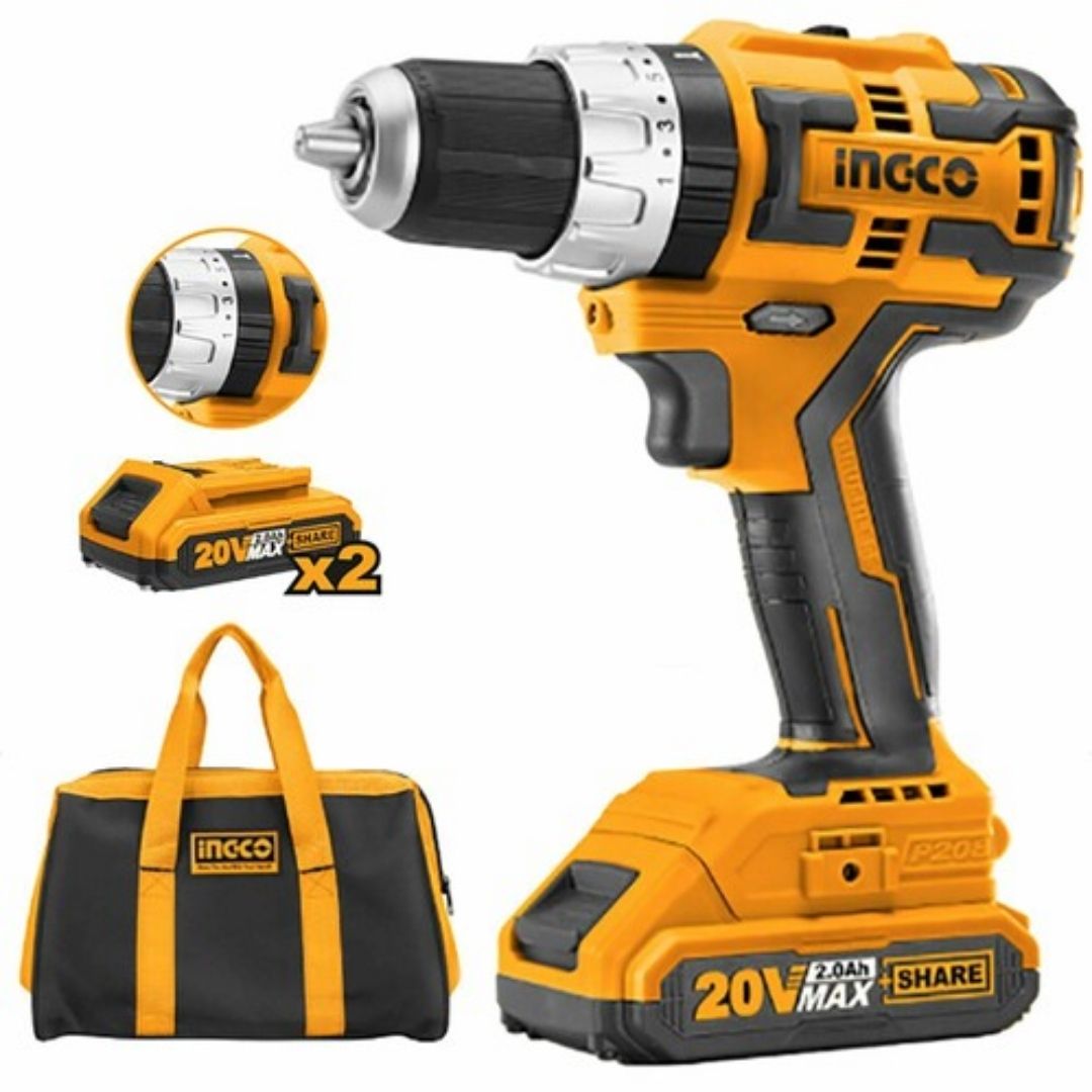 683120 UCIDLI20608 TALADRO PERCUTOR INGCO 1/2 PLG INAL 20V 2.0AH BRUSHLESS *