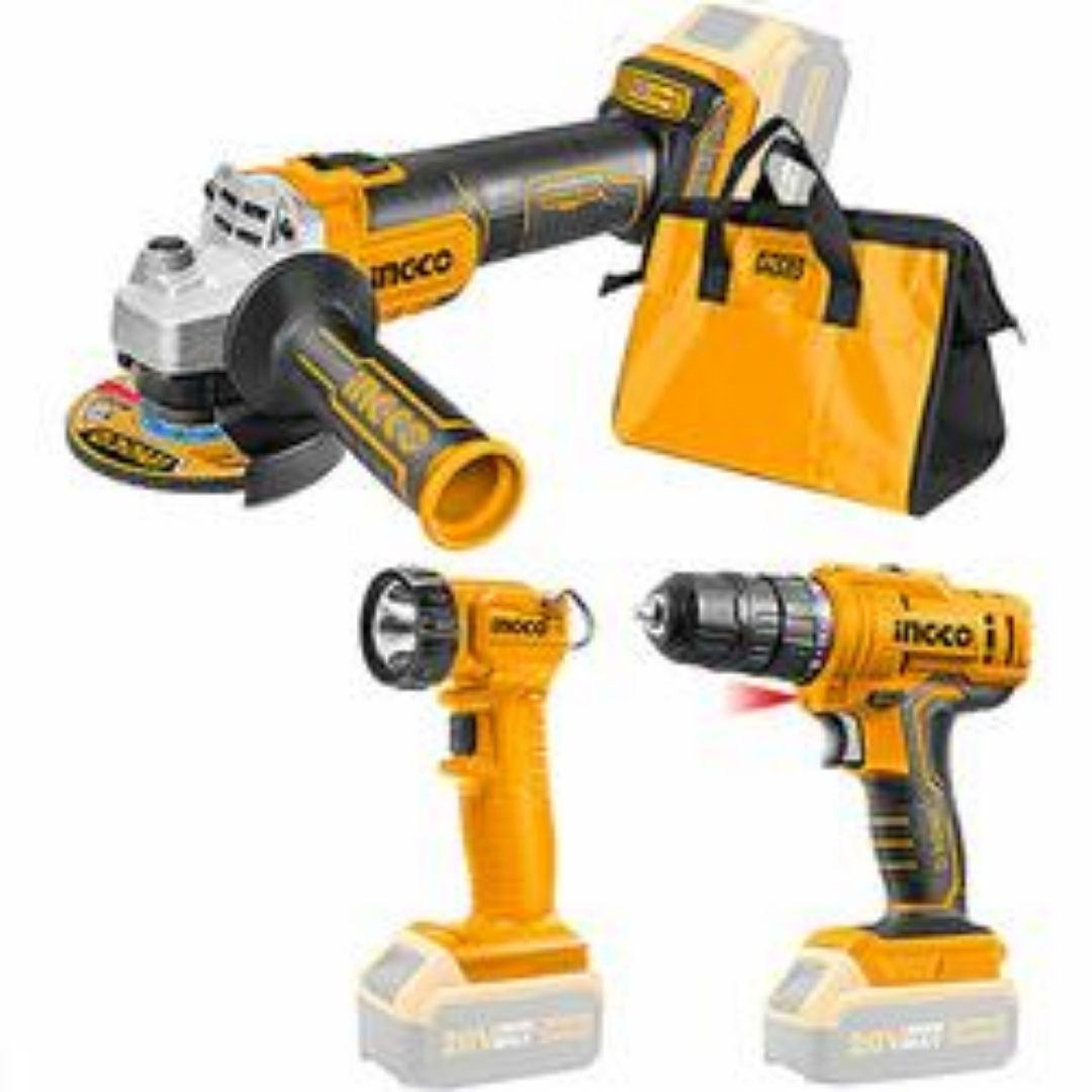 704655 UCKLI2048 SET HERRAMIENTAS INALAMBRICAS MINI ESMERIL + TALADRO + LINTERNA 20 V *