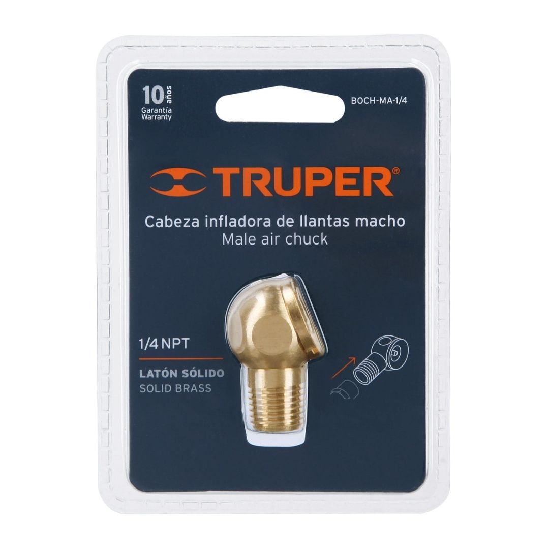19087 CABEZA INFLADORA DE LLANTAS TRUPER MACHO 1/4" NPT