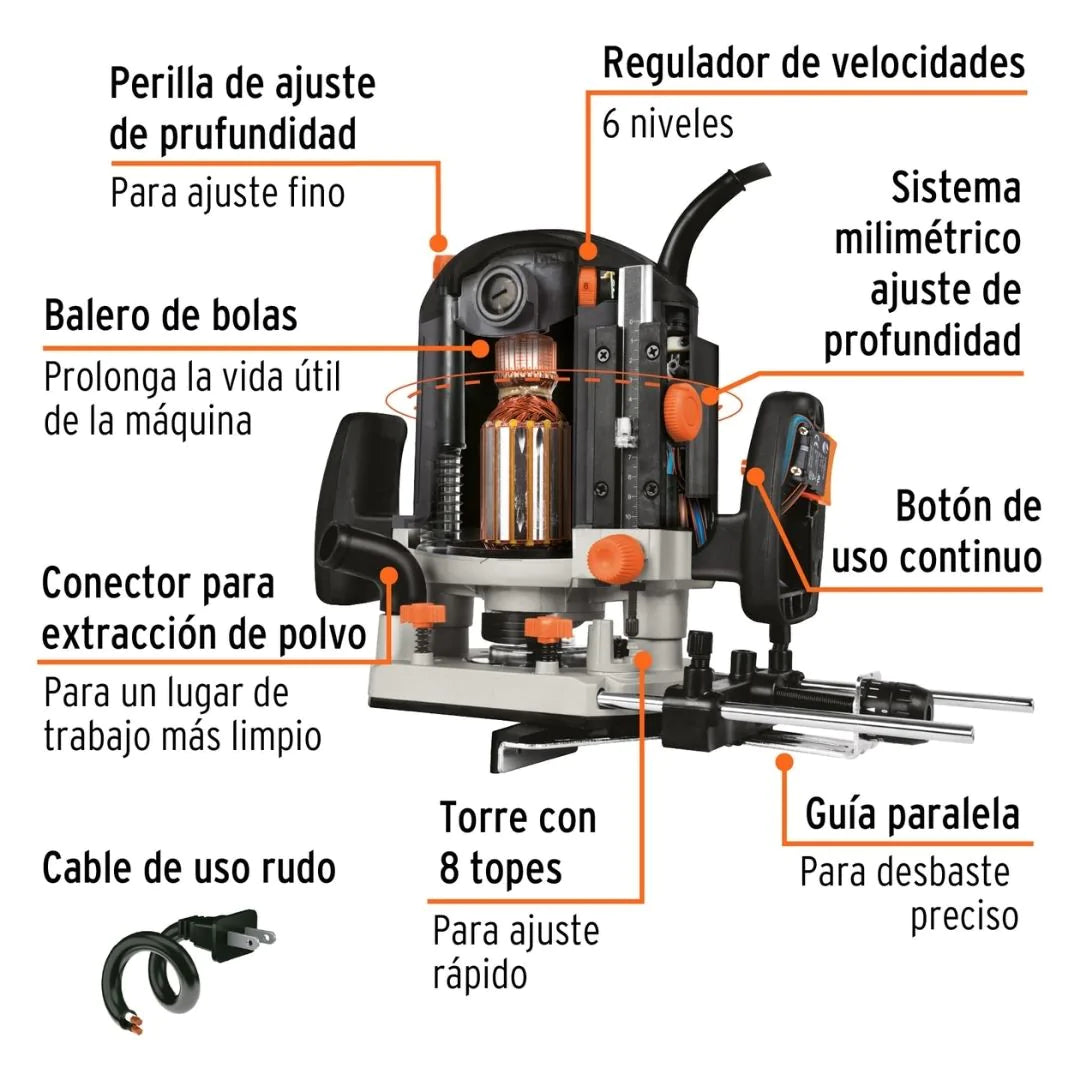 16611 ROUTER 1800 W 2-1/2 HP INDUSTRIAL TRUPER