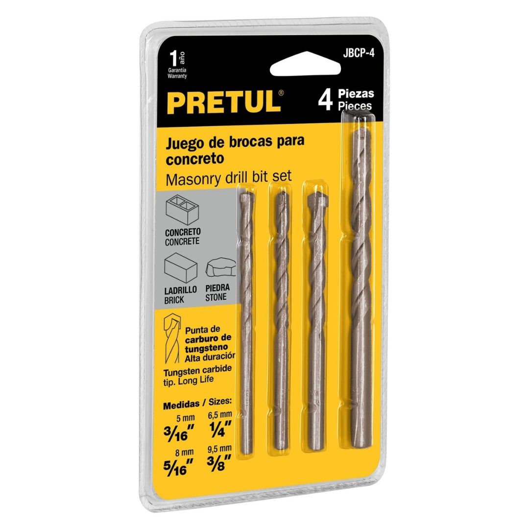 20700 JUEGO DE 4 BROCAS PRETUL PARA CONCRETO
