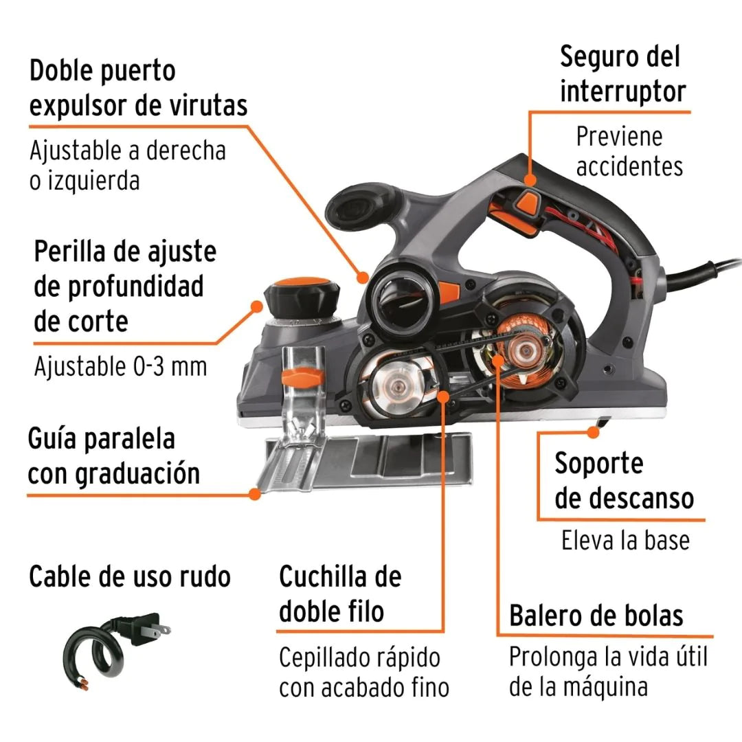 13089 CEPILLO ELÉCTRICO 4-1/2" 950 W INDUSTRIAL TRUPER