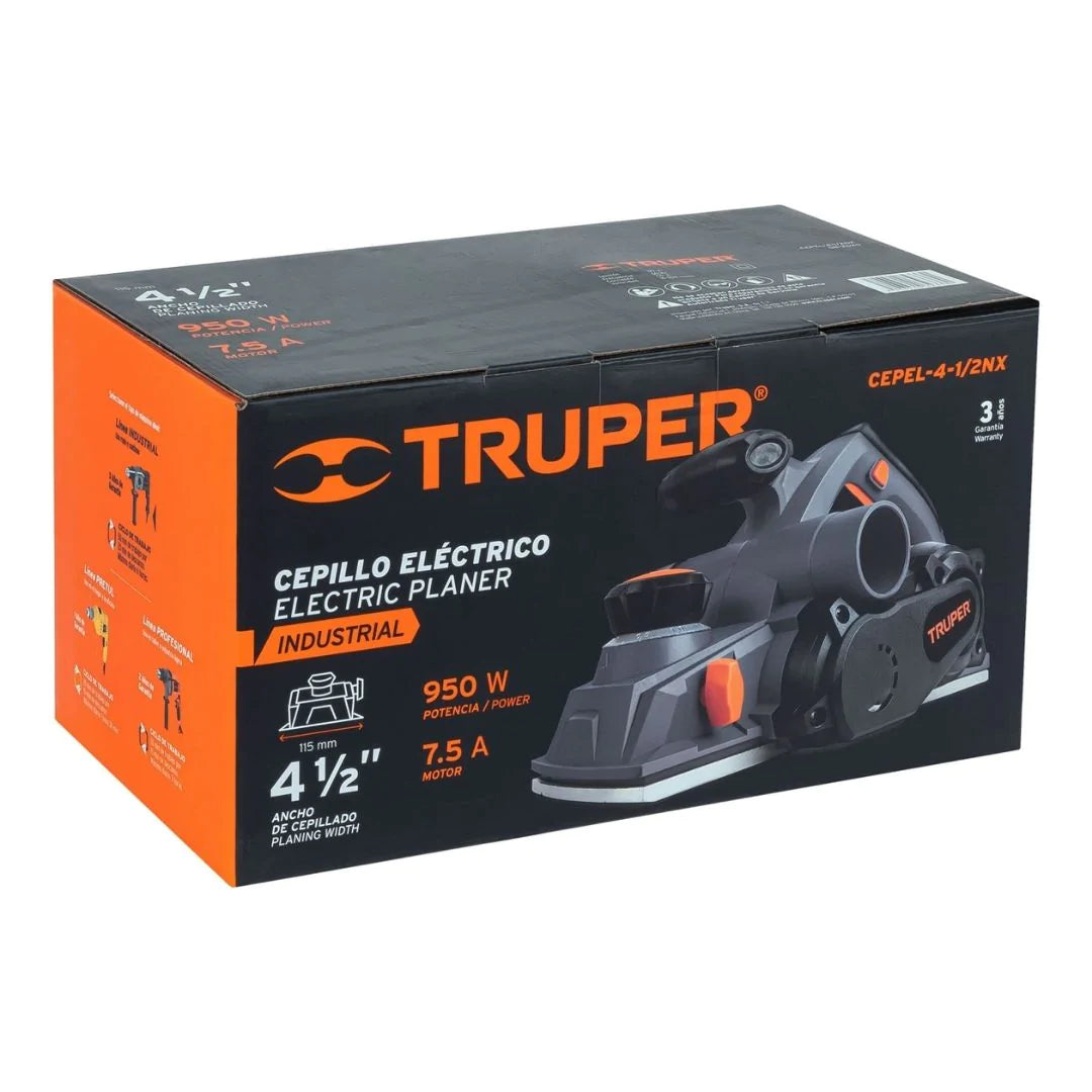 13089 CEPILLO ELÉCTRICO 4-1/2" 950 W INDUSTRIAL TRUPER