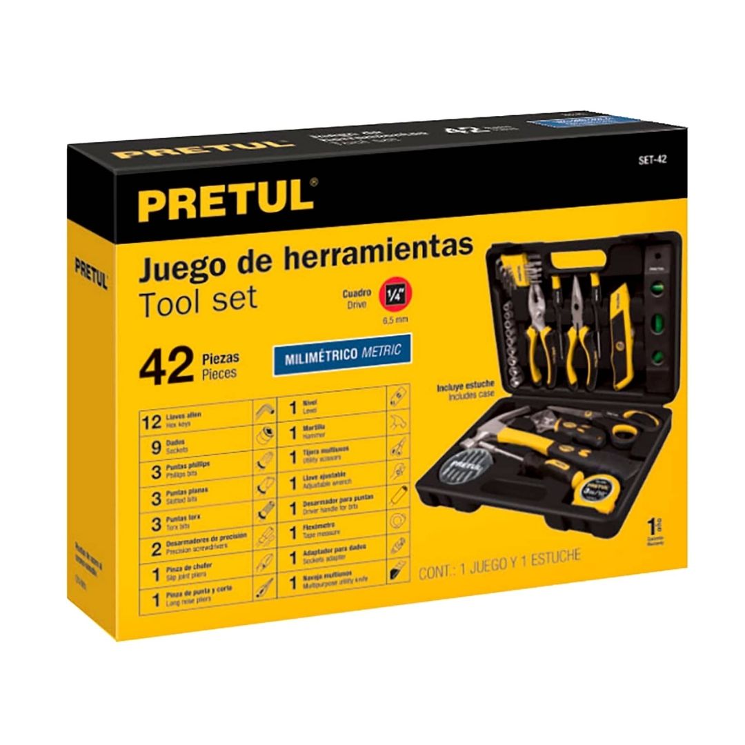 22101 JUEGO DE 42 HERRAMIENTAS COMFORT GRIP PRETUL