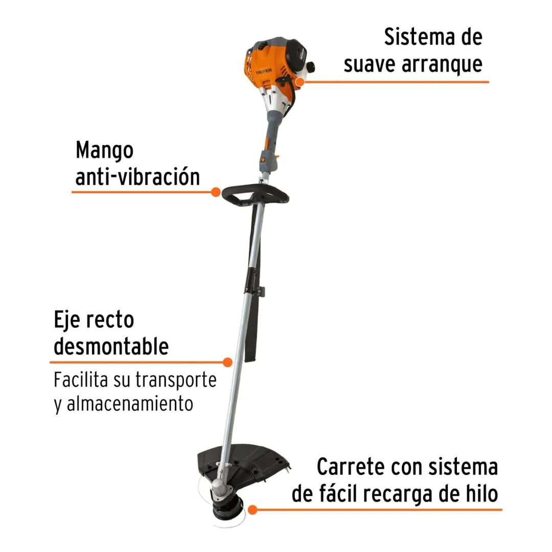12497 ORILLADORA A GASOLINA TRUPER 30 CC MANGO "D" 17" CORTE RECTA