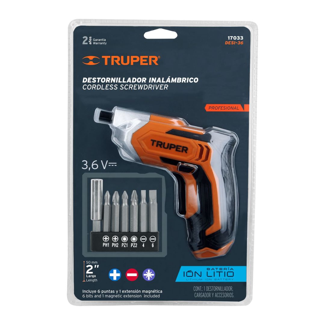 17033 DESTORNILLADOR INALÁMBRICO 3.6 V PROFESIONAL TRUPER