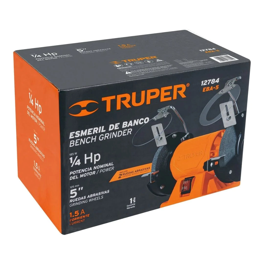 12784 ESMERIL DE BANCO DE 5" DE 1/4 HP TRUPER