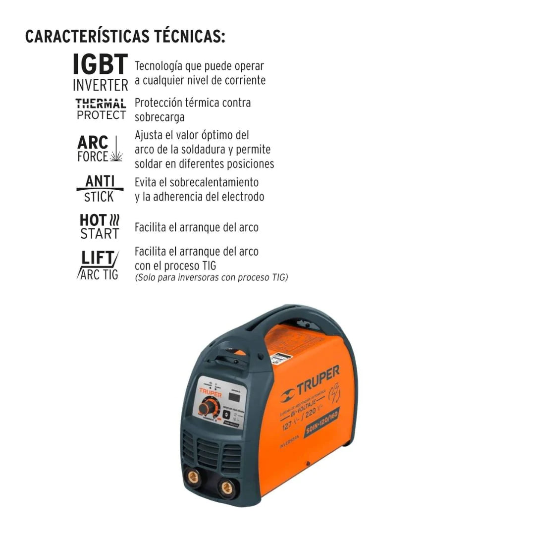 15139 COMBO SOLDADORA INVERSORA TRUPER SOIN-120/160 Y CARETA CAREL-913X